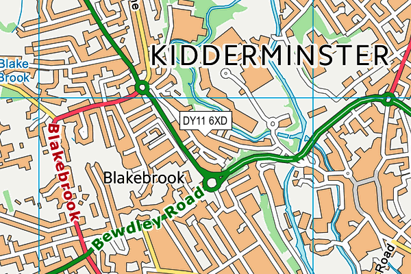 DY11 6XD map - OS VectorMap District (Ordnance Survey)