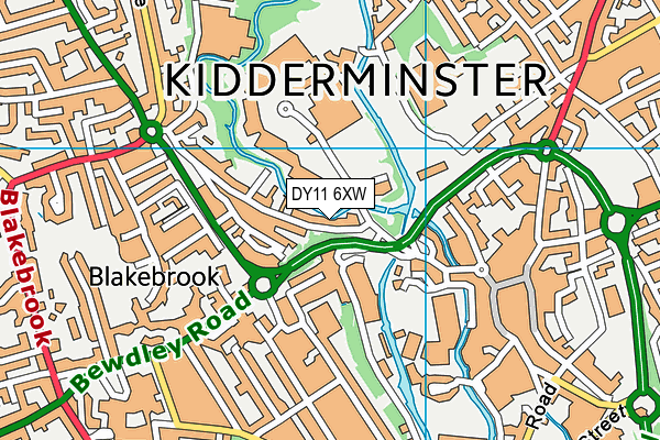 DY11 6XW map - OS VectorMap District (Ordnance Survey)