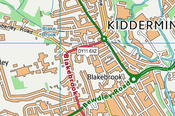 DY11 6XZ map - OS VectorMap District (Ordnance Survey)