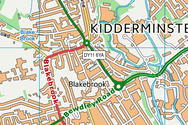DY11 6YA map - OS VectorMap District (Ordnance Survey)