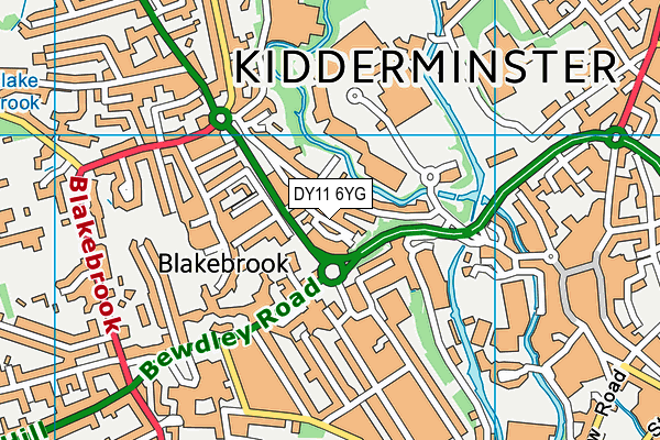 DY11 6YG map - OS VectorMap District (Ordnance Survey)
