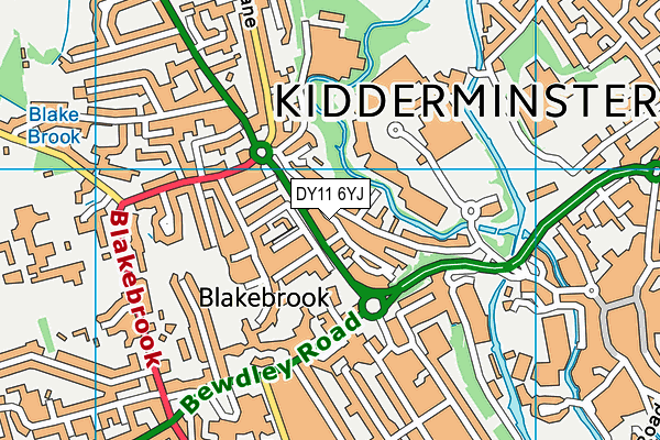 DY11 6YJ map - OS VectorMap District (Ordnance Survey)
