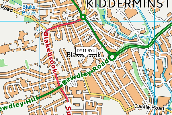 DY11 6YU map - OS VectorMap District (Ordnance Survey)