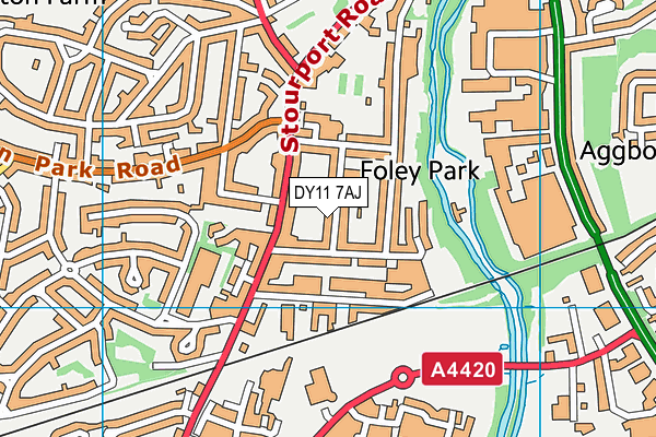 DY11 7AJ map - OS VectorMap District (Ordnance Survey)