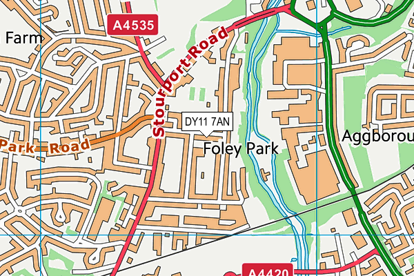 DY11 7AN map - OS VectorMap District (Ordnance Survey)