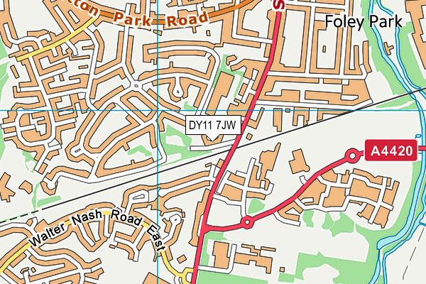 DY11 7JW map - OS VectorMap District (Ordnance Survey)