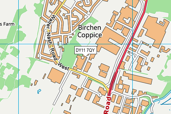 DY11 7QY map - OS VectorMap District (Ordnance Survey)