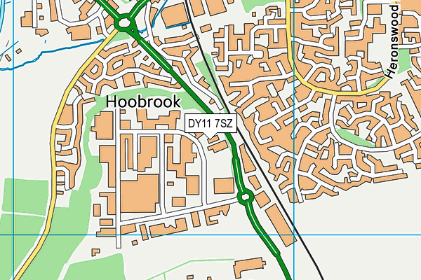 DY11 7SZ map - OS VectorMap District (Ordnance Survey)