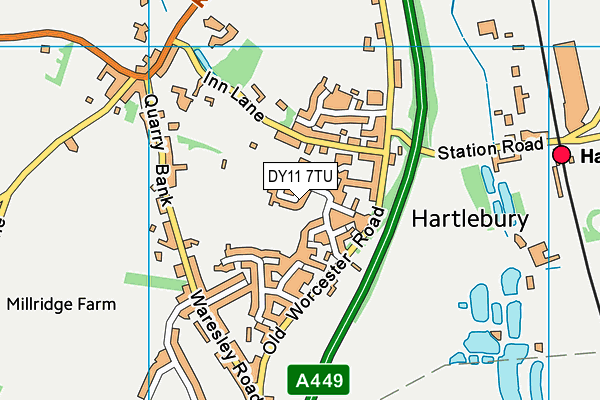 DY11 7TU map - OS VectorMap District (Ordnance Survey)