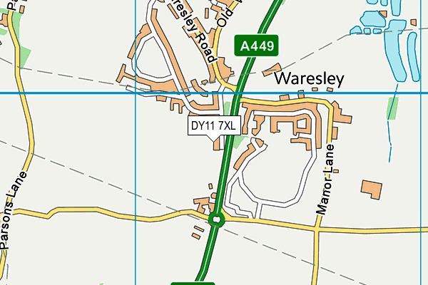 DY11 7XL map - OS VectorMap District (Ordnance Survey)