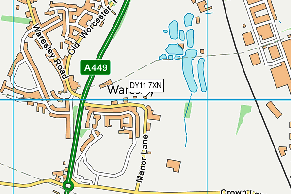 DY11 7XN map - OS VectorMap District (Ordnance Survey)