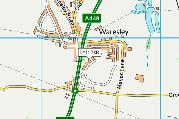 DY11 7XR map - OS VectorMap District (Ordnance Survey)