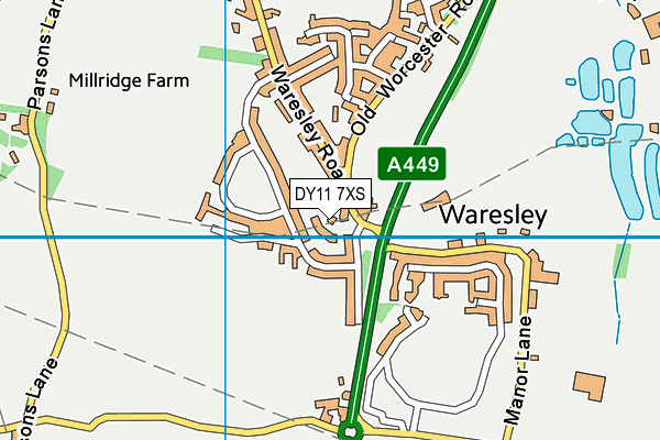 DY11 7XS map - OS VectorMap District (Ordnance Survey)