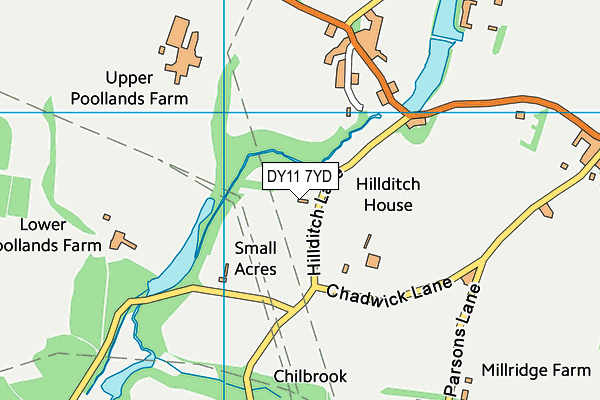 DY11 7YD map - OS VectorMap District (Ordnance Survey)