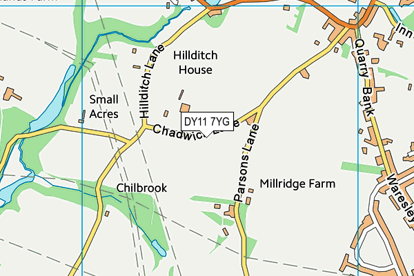 DY11 7YG map - OS VectorMap District (Ordnance Survey)