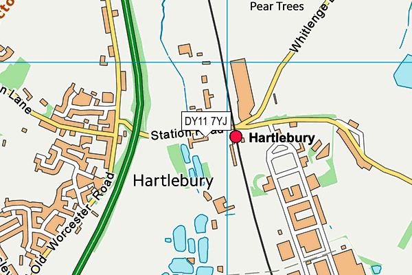 DY11 7YJ map - OS VectorMap District (Ordnance Survey)