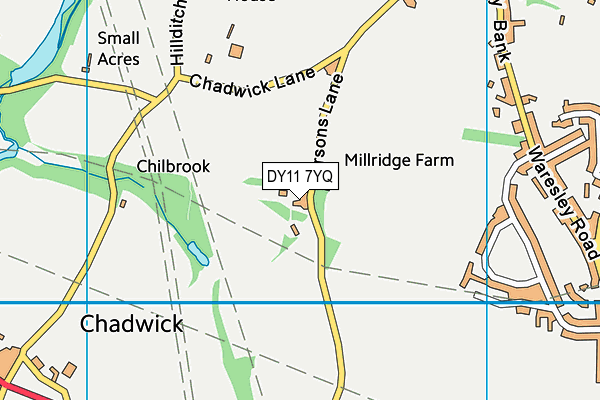 DY11 7YQ map - OS VectorMap District (Ordnance Survey)