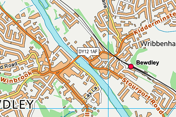 DY12 1AF map - OS VectorMap District (Ordnance Survey)