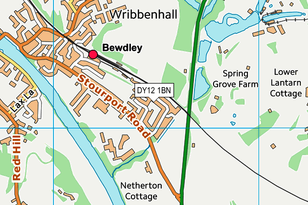 DY12 1BN map - OS VectorMap District (Ordnance Survey)