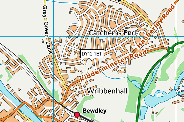 DY12 1ET map - OS VectorMap District (Ordnance Survey)