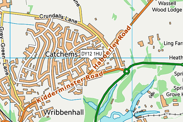 DY12 1HU map - OS VectorMap District (Ordnance Survey)