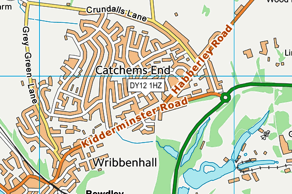 DY12 1HZ map - OS VectorMap District (Ordnance Survey)