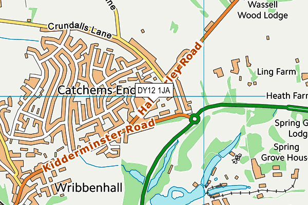DY12 1JA map - OS VectorMap District (Ordnance Survey) DY12 1JA map - OS VectorMap District (Ordnance Survey)