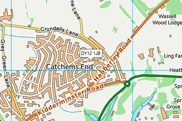 DY12 1JB map - OS VectorMap District (Ordnance Survey) DY12 1JB map - OS VectorMap District (Ordnance Survey)