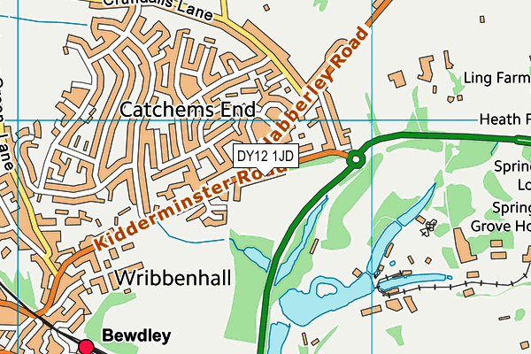 DY12 1JD map - OS VectorMap District (Ordnance Survey)