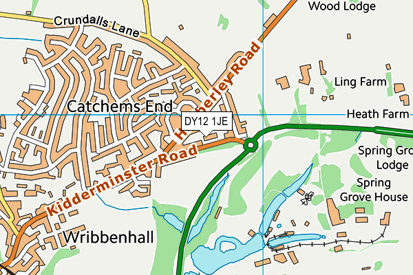 DY12 1JE map - OS VectorMap District (Ordnance Survey)