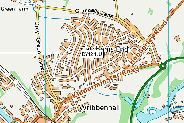 DY12 1JU map - OS VectorMap District (Ordnance Survey)