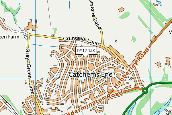 DY12 1JX map - OS VectorMap District (Ordnance Survey) DY12 1JX map - OS VectorMap District (Ordnance Survey)