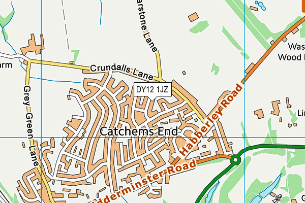 DY12 1JZ map - OS VectorMap District (Ordnance Survey)