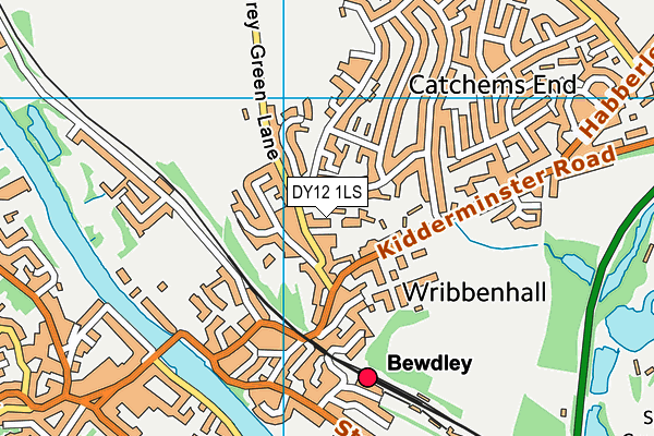 DY12 1LS map - OS VectorMap District (Ordnance Survey)