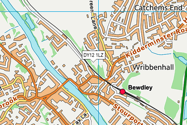 DY12 1LZ map - OS VectorMap District (Ordnance Survey) DY12 1LZ map - OS VectorMap District (Ordnance Survey)
