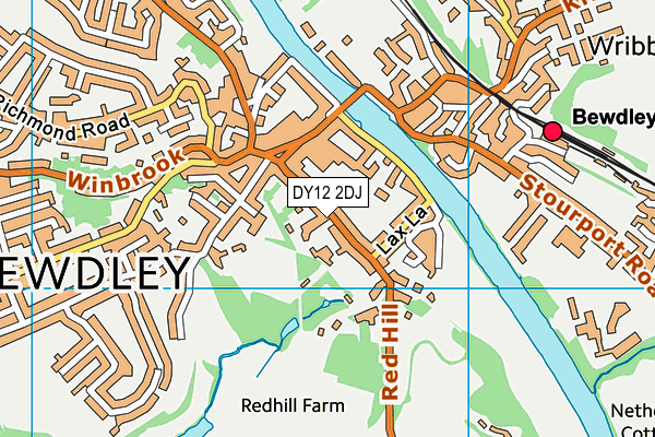 DY12 2DJ map - OS VectorMap District (Ordnance Survey)