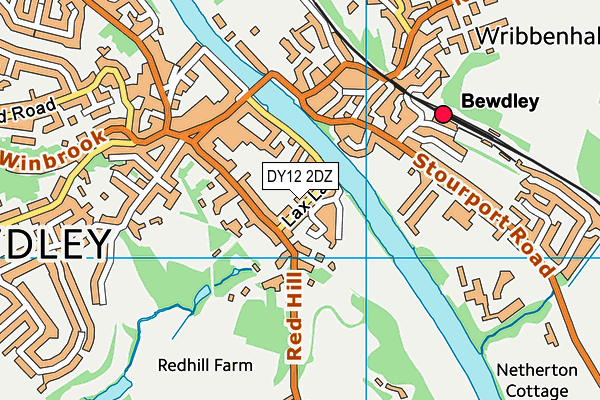 DY12 2DZ map - OS VectorMap District (Ordnance Survey)