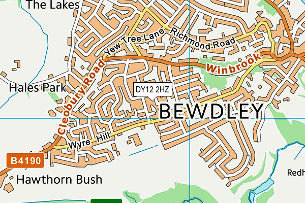 DY12 2HZ map - OS VectorMap District (Ordnance Survey)