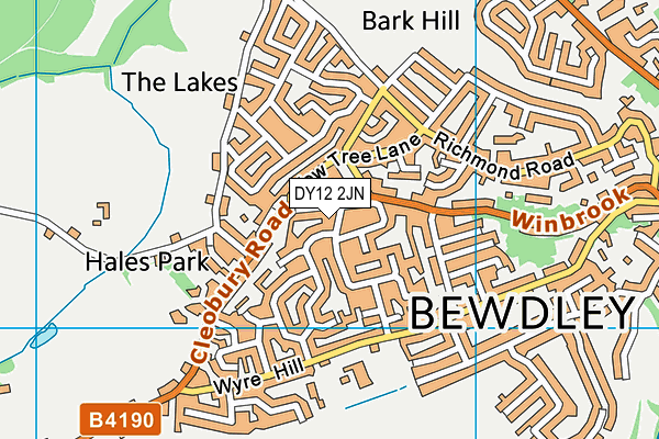 DY12 2JN map - OS VectorMap District (Ordnance Survey)