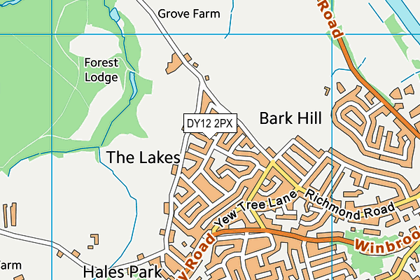 DY12 2PX map - OS VectorMap District (Ordnance Survey)