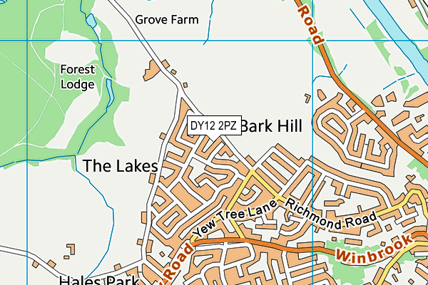DY12 2PZ map - OS VectorMap District (Ordnance Survey)