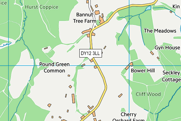 DY12 3LL map - OS VectorMap District (Ordnance Survey)
