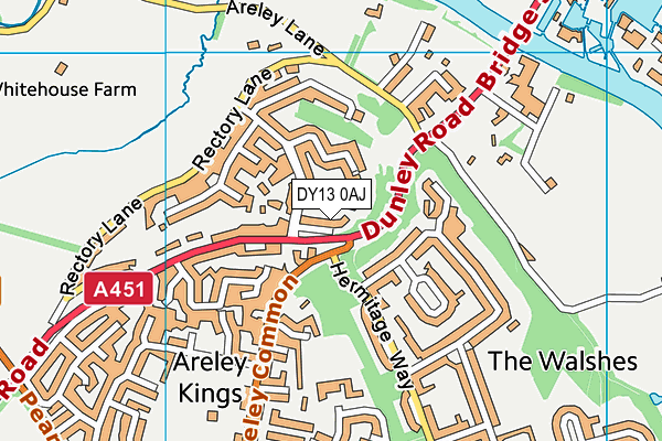DY13 0AJ map - OS VectorMap District (Ordnance Survey)
