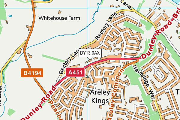 DY13 0AX map - OS VectorMap District (Ordnance Survey) DY13 0AX map - OS VectorMap District (Ordnance Survey)