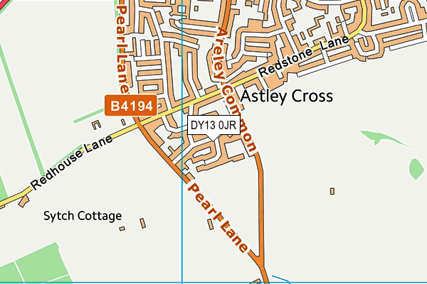 DY13 0JR map - OS VectorMap District (Ordnance Survey) DY13 0JR map - OS VectorMap District (Ordnance Survey)