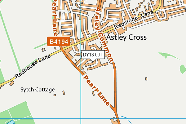 DY13 0JT map - OS VectorMap District (Ordnance Survey) DY13 0JT map - OS VectorMap District (Ordnance Survey)