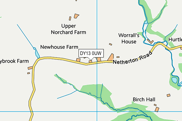 DY13 0UW map - OS VectorMap District (Ordnance Survey)