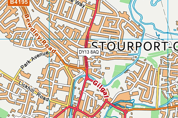 DY13 8AQ map - OS VectorMap District (Ordnance Survey)