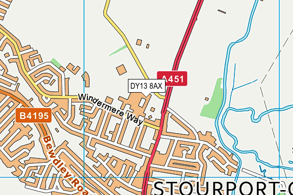 DY13 8AX map - OS VectorMap District (Ordnance Survey) DY13 8AX map - OS VectorMap District (Ordnance Survey)