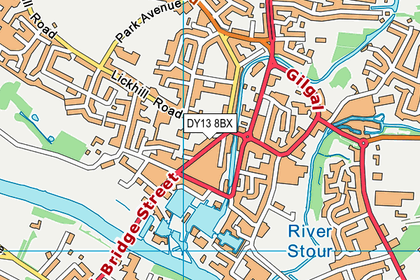DY13 8BX map - OS VectorMap District (Ordnance Survey) DY13 8BX map - OS VectorMap District (Ordnance Survey)